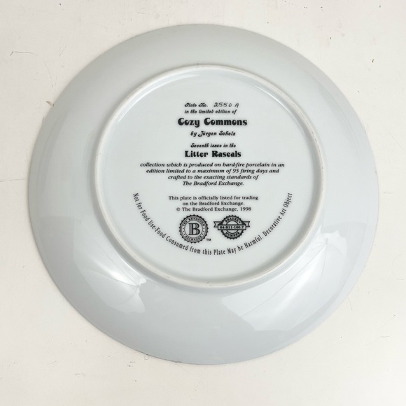 Vintage “Cozy Commons ” Litter Rascals Collectors Plate - Picture 6 of 7